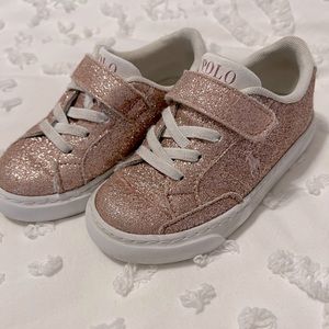 Polo Ralph Lauren- Girls Pink Sparkle Sneakers